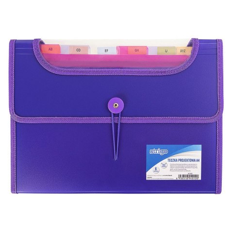 Teczka z przegródkami A4 kolor: fioletowy 6 przegródek Strigo (SF031)