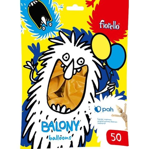 Balon gumowy metaliczny złoty 12cal Fiorello (170-2635)