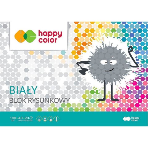 Blok rysunkowy A3 biały 100g 20k [mm:] 297x420 Happy Color (3710 3040-0)