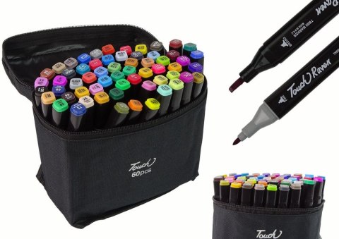 Marker specjalistyczny Zestaw Pisaków Markerów Touch 60 Szt Torba Markery Alkoholowe wkład mix Lean (12859)