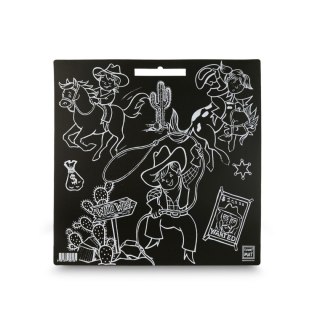 Podkład na biurko FUNNY MAT BLACK WESTERN sfu703 czarny polipropylen PP [mm:] 400x400 Strigo (8681379307031)
