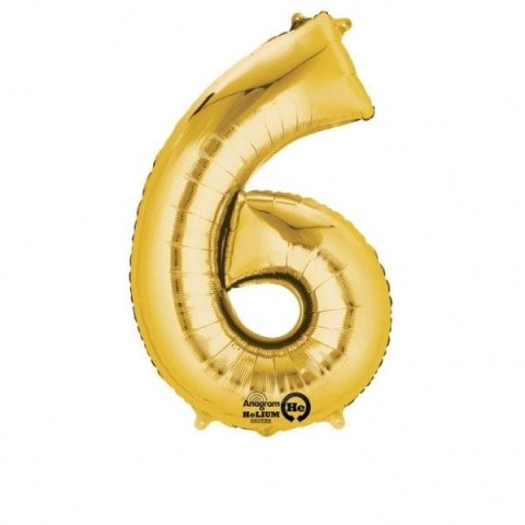 Balon foliowy MINI CYFRA 6 ZŁOTY Anagram (3308701)