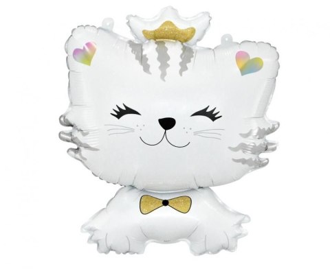 Balon foliowy biały kotek 39x49cm Godan (BF-HBKO)