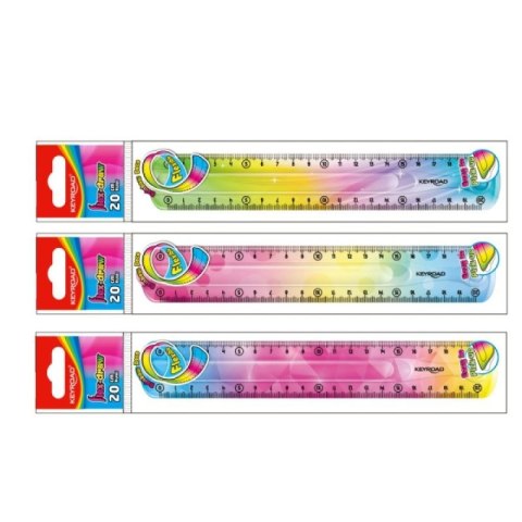Linijka plastikowa elastyczna tęczowa 20cm Keyroad (KR972276)