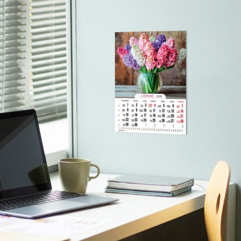 Kalendarz ścienny A4 KWIATY A4 x 300mm Press (5904830713466)