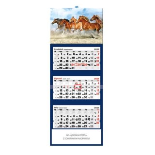 Kalendarz ścienny KONIE trójdzielne- Jotan (T46)
