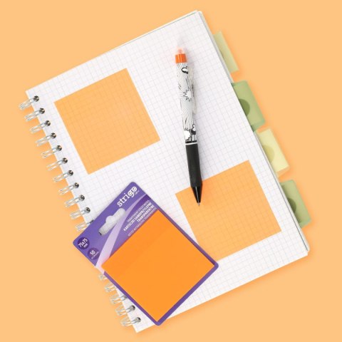 Notes samoprzylepny (karteczki) NEONOWE pomarańczowy 50k [mm:] 75x75 Strigo (SSN031)