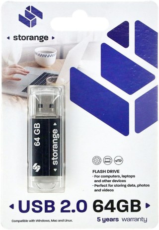 Pendrive Black 64GB Storange (STORANPEN64GBBK2.0)