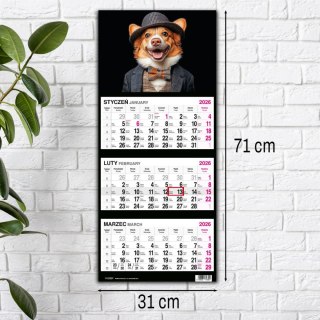 Kalendarz ścienny PIES 310mm x 790mm Press