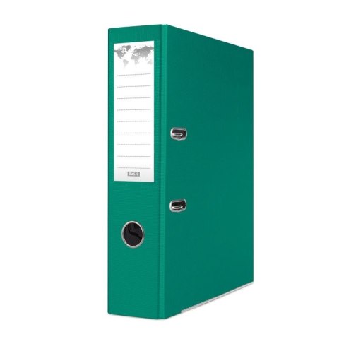 Segregator dźwigniowy z szyną A4 75mm zielony Basic (21024221-02)