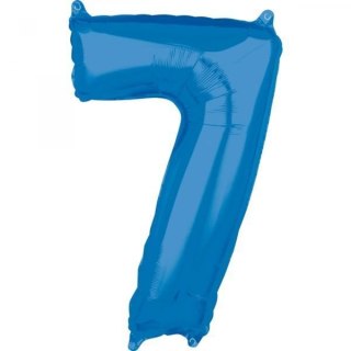 Balon foliowy cyfra 7 niebieska 66cm 26cal Amscan (3663201)