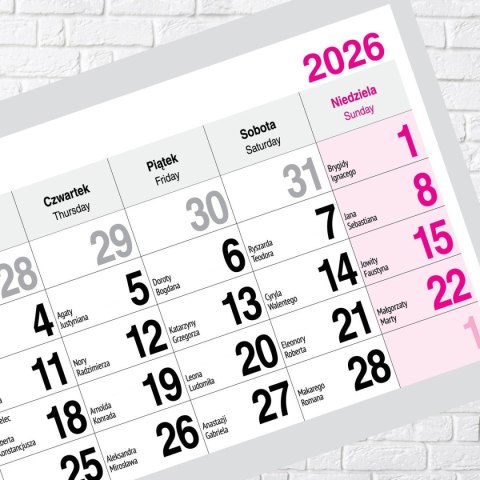 Kalendarz ścienny PREMIUM trójdzielny A4 Press (PIES)