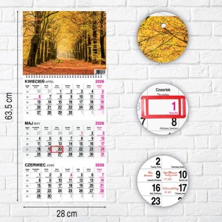 Kalendarz ścienny LAS A4 Press