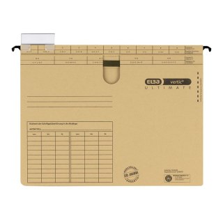 Skoroszyt Vertic Ultimate wiszący A4 brązowy karton 230g Elba (100081039)