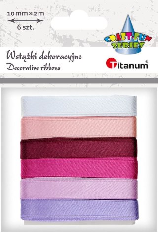 Wstążka Craft-Fun Series 2324015-B 6 kolorów 10x2 [mm x m] mix Titanum (1cmx2m)