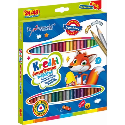 Kredki ołówkowe Bambino dwustronne 48 kol. St.Majewski