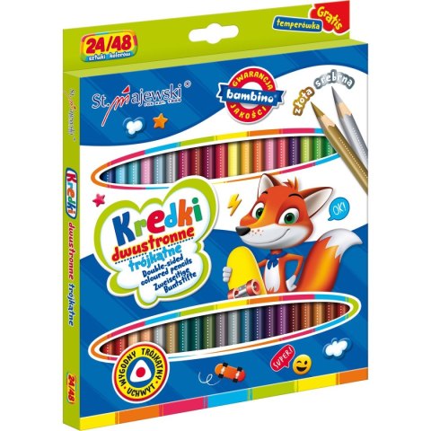 Kredki ołówkowe Bambino dwustronne 48 kol. St.Majewski