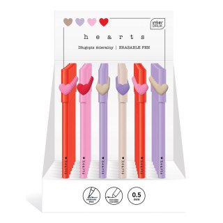 Długopis wymazywalny HEARTS wkład niebieski 0,5mm Noster (5902277329707)