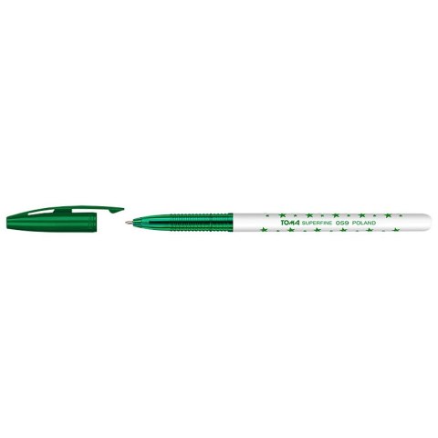Długopis gwiazdki zielony wkład zielony 0,3mm Toma (TO-059 4 2)
