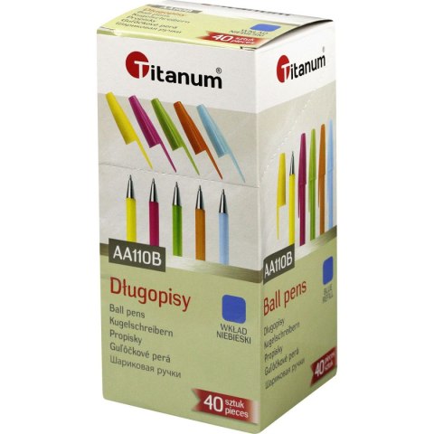 Długopis Neon wkład niebieski 0,7mm Titanum (AA110B)