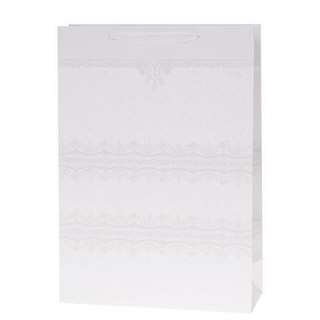 Torba prezentowa torebka lux brok Biała A4 [mm:] 250x320x 110 Rozette (5907354048496)
