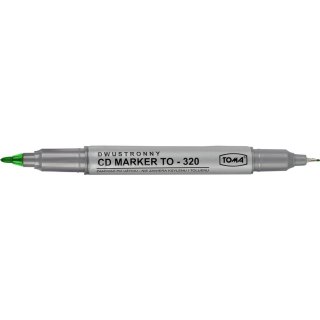Marker do cd zielony dwustronny wkład zielony 0,5/1,0mm Toma (To-320)