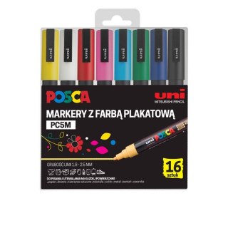 Marker specjalistyczny PC-5M 16 sztuk 5906340928354 wkład mix 1,8-2,5mm okrągła końcówka Posca (194514)