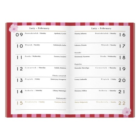 Kalendarz książkowy (terminarz) miękka oprawa FLOWERS A6 Interdruk (64 stony)