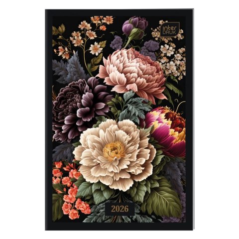 Kalendarz książkowy (terminarz) miękka oprawa FLOWERS A6 Interdruk (64 stony)