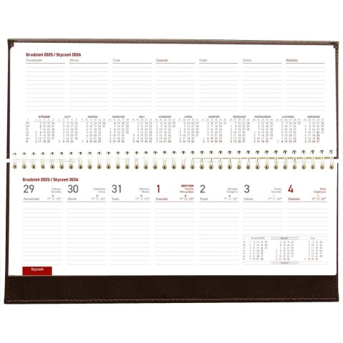 Kalendarz biurkowy CZARNY VIVELLA LEŻĄCY 300mm x 145mm Wydawnictwo Wokół Nas (KB 047 B)