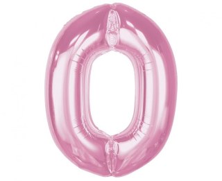 Balon foliowy Smart, cyfra 0, j. różowa, 92 cm Godan (CH-S9J0)