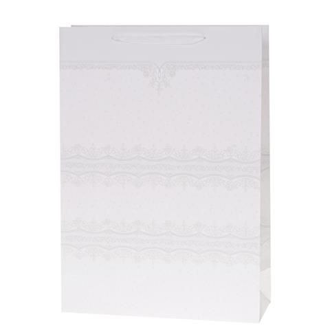 Torba prezentowa torebka lux brok Biała A5 [mm:] 180x230x 100 Rozette (5907354048489)