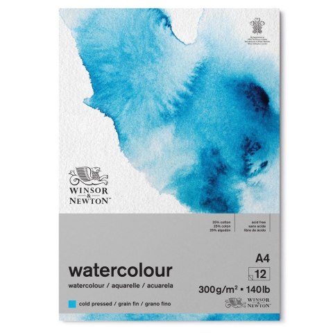 Blok artystyczny do akwareli A4 300g 12k [mm:] 210x297 Winsor (6667006)