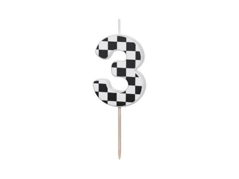 Świeczka urodzinowa Cyferka 3, 5.5 cm, mix Partydeco (SCU7-3)