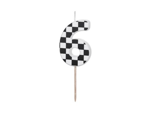 Świeczka urodzinowa Cyferka 6, 5.5 cm, mix Partydeco (SCU7-6)