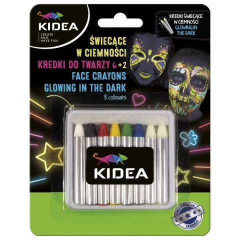 Farba do malowania twarzy 8 kolor. Kidea (KDT8SKA)