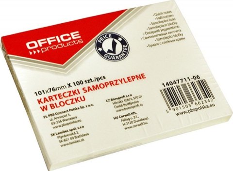 Notes samoprzylepny (karteczki) żółty jasny 100k [mm:] 101x76 Office Products (14047711-06)