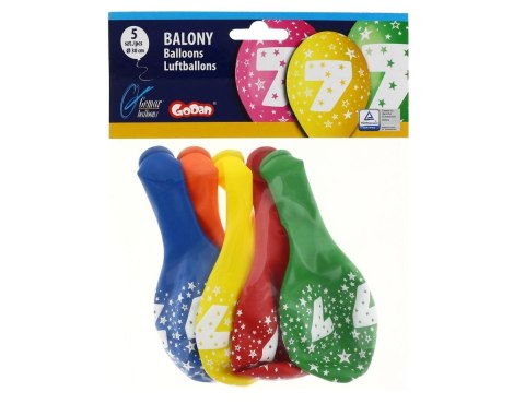 Balon gumowy Z NADRUKIEM 5 szt mix Godan (GS110/7)