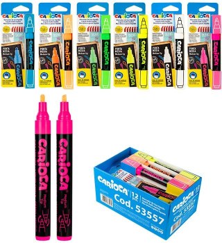 Marker kredowy 53557 display 6 kol. x 2 Carioca (160-2563)
