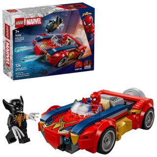 Klocki konstrukcyjne Marvel Spider-Man w samochodzie kontra zvenomowany Wolverine Lego (76336)
