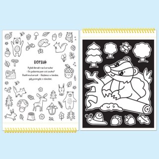 Książka dla dzieci Dotykaj i koloruj! W lesie. Welurkowe kolorowanki Aksjomat