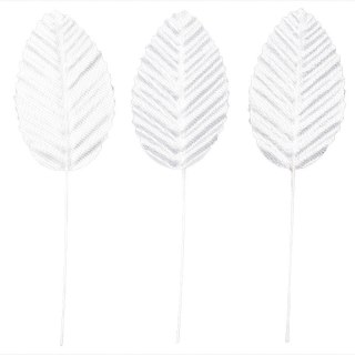 Ozdoba materiałowa Craft-Fun Series Liście na druciku białe Titanum (SY-005)