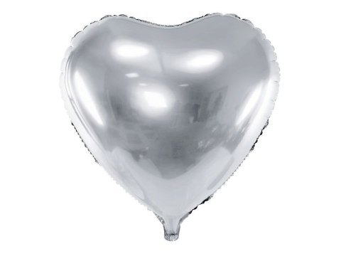 Balon foliowy serce srebrne 18cal Partydeco (FB9M-018)