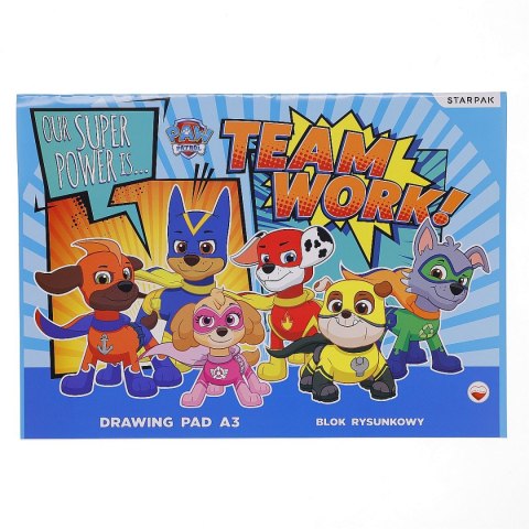 Blok rysunkowy Paw Patrol A3 biały 20k Starpak (455874)