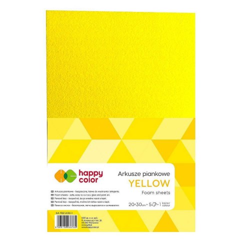 Arkusz piankowy kolor: żółty 5 ark. [mm:] 210x297 Happy Color (HA 7130 2030-1)