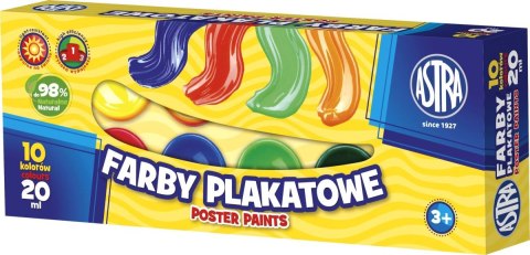 Farby plakatowe kolor: mix 20ml 10 kolor. Astra (301115004)