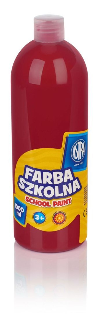 Farby plakatowe szkolne kolor: czerwony ciemny 1000ml 1 kolor. Astra
