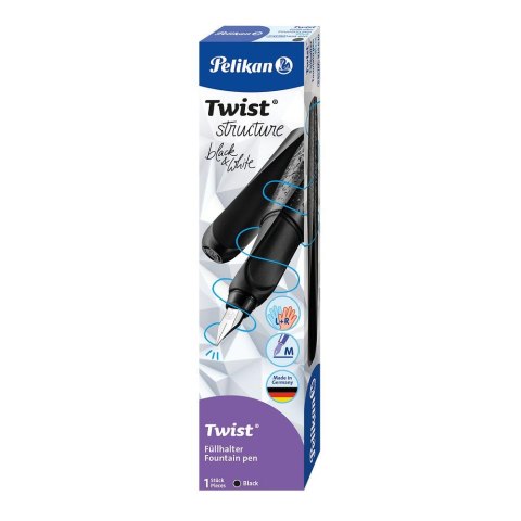 Pióro wieczne Twist structure stal M black Pelikan (400195687)