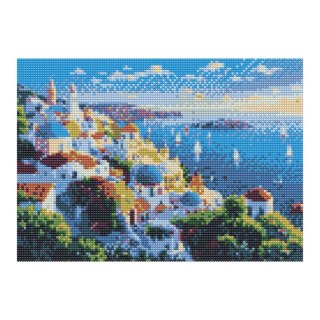 Zestaw kreatywny Diamentowa mozaika 30x40cm santorini Flamingo Line (8(2))