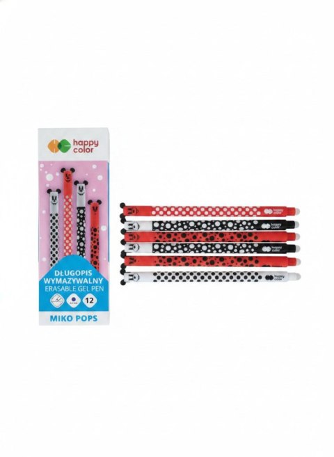 Długopis wymazywalny Miko Pops wkład niebieski 0,5mm Happy Color (HA 4120 01MP-3)